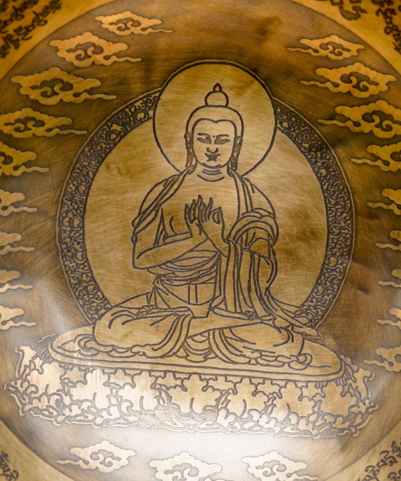 Maitreya Buddha Singing Bowl for Sound healing and meditation. Fine Art high Quality Singing Bowl