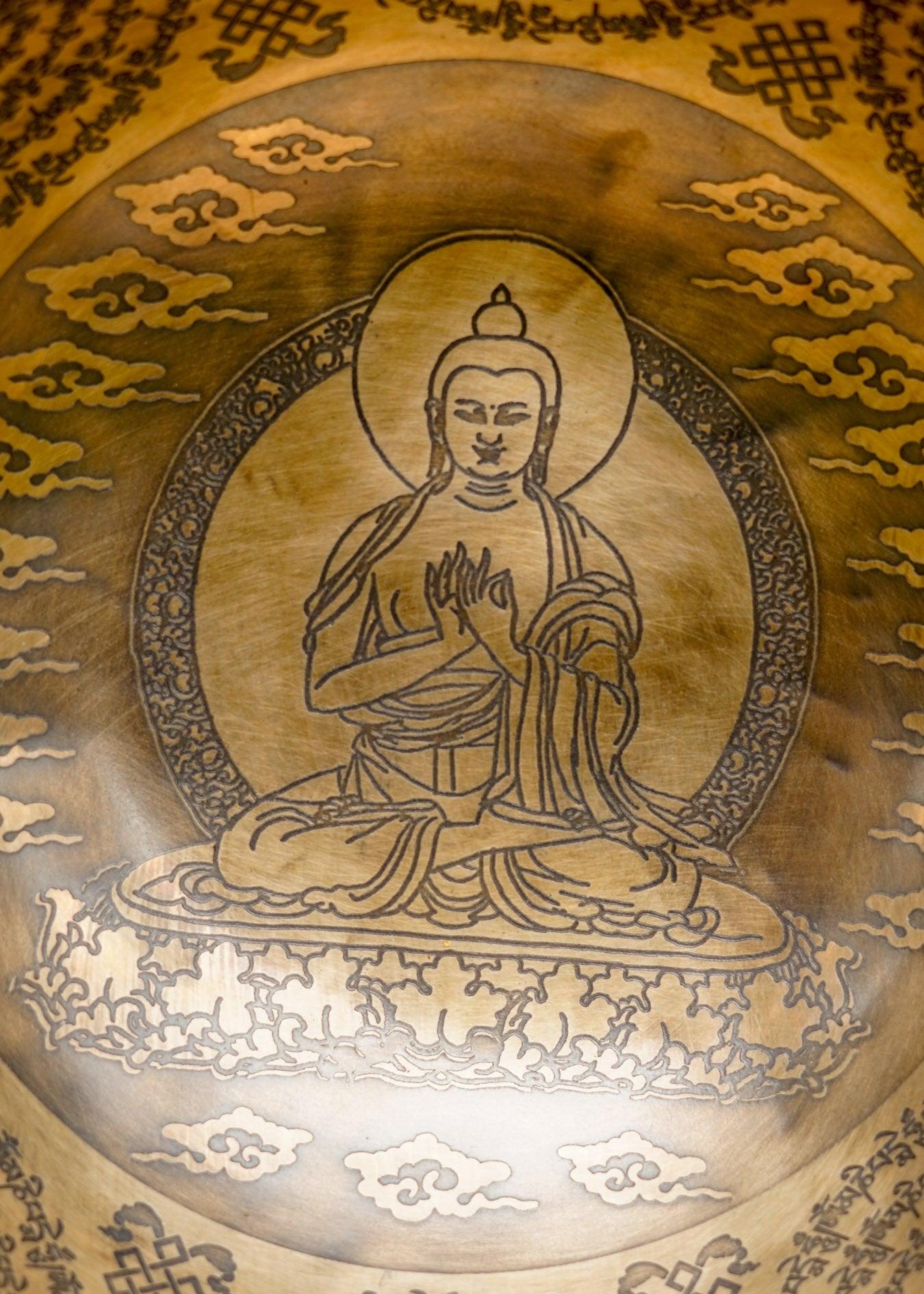 Maitreya Buddha Singing Bowl for Sound healing and meditation. Fine Art high Quality Singing Bowl