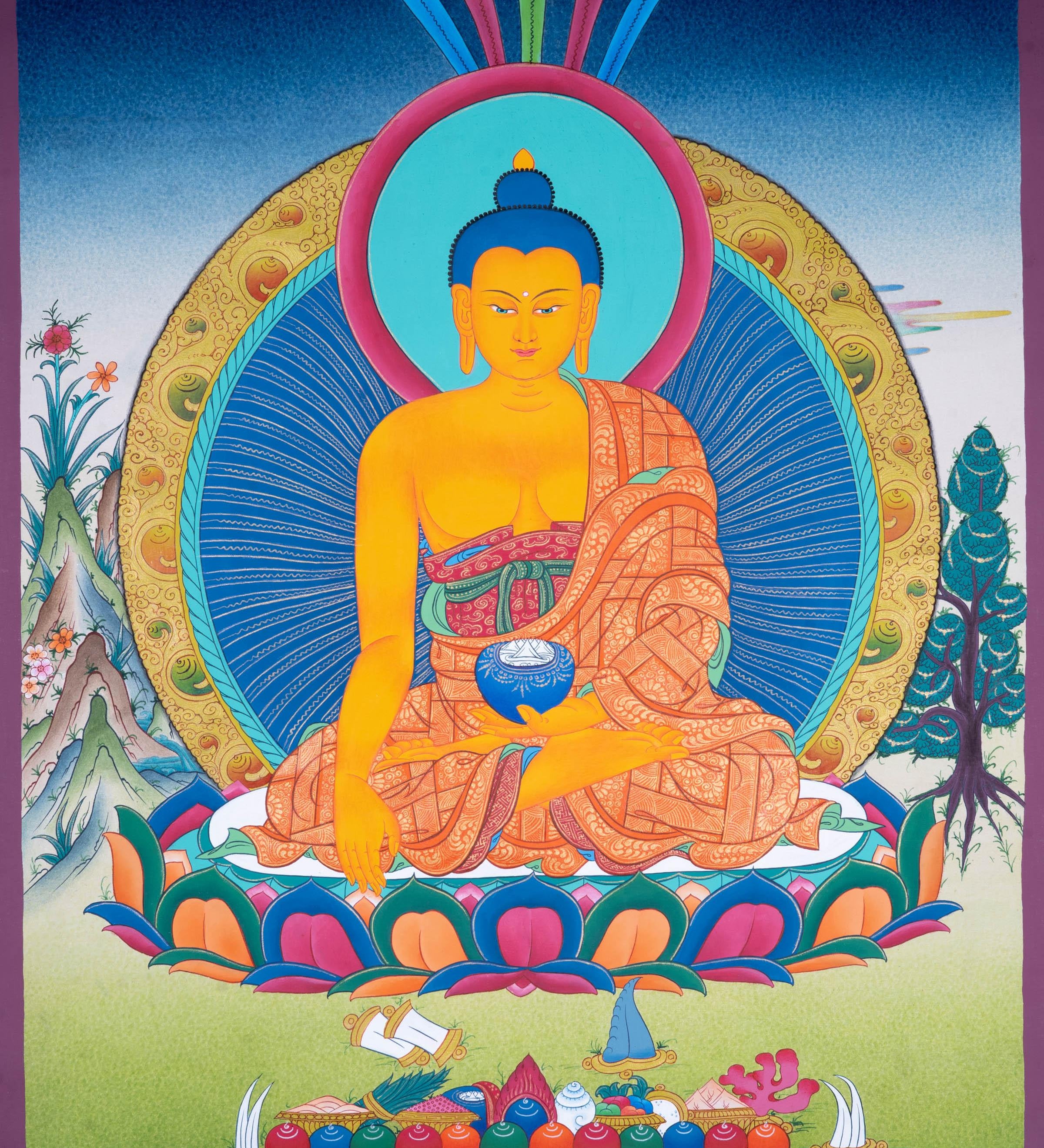 Shakyamuni Buddha Thangka Painting - Himalayas Shop