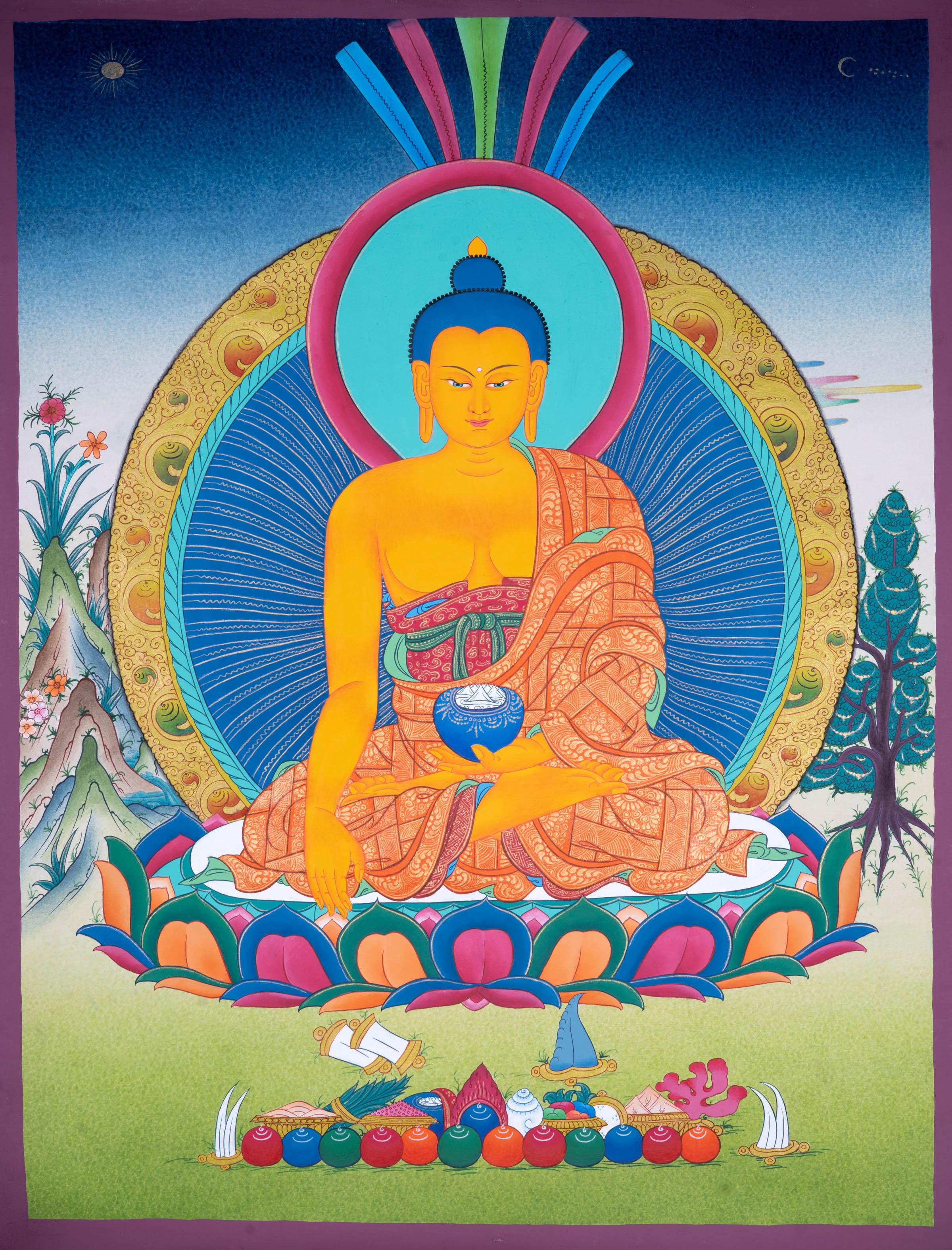 Shakyamuni Buddha Thangka Painting - Himalayas Shop