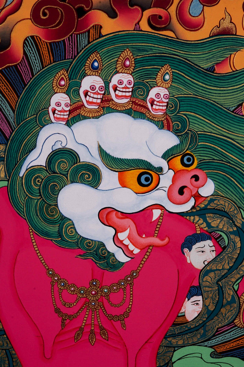 Thangka Painting - Singh Mukhi - Himalayas Shop