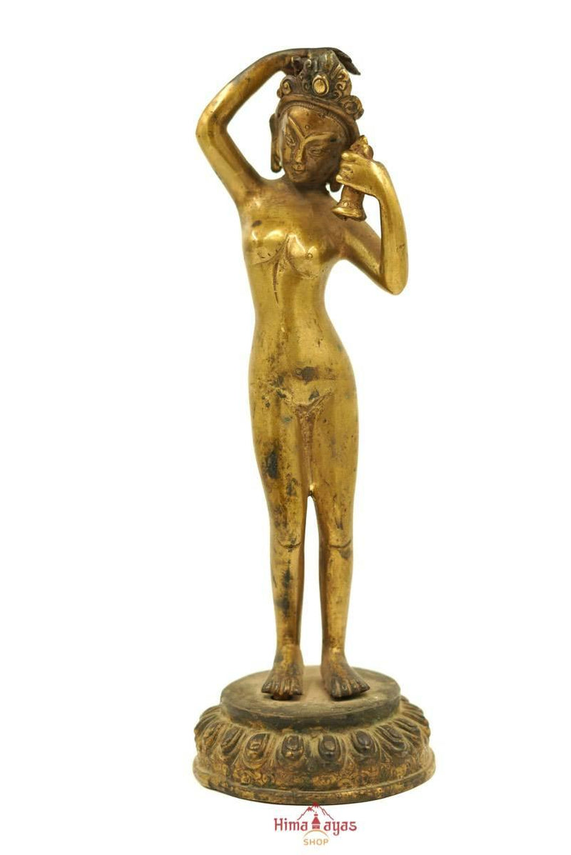 Antique old Statue of Standing Dakini with Bell