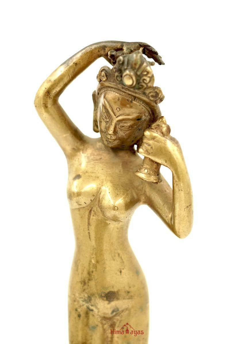 Antique old Statue of Standing Dakini with Bell