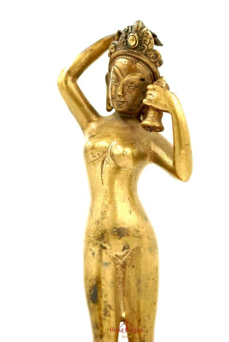 Antique old Statue of Standing Dakini with Bell