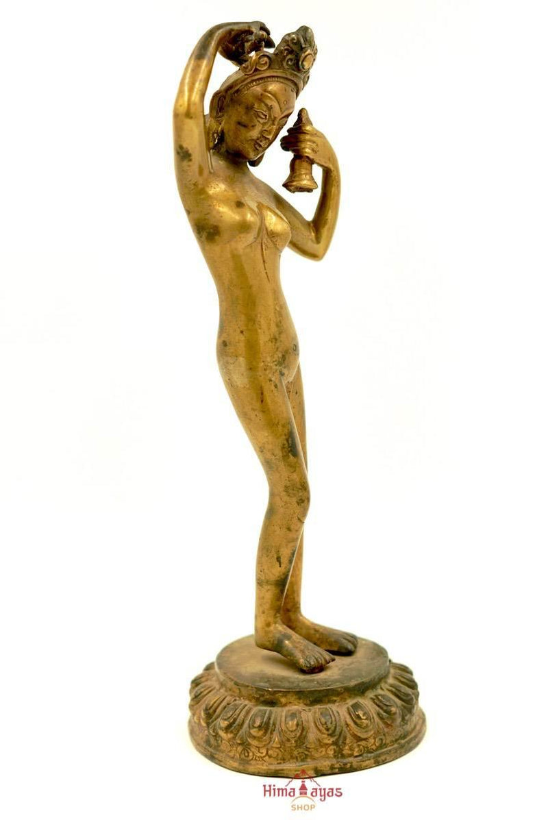 Antique old Statue of Standing Dakini with Bell