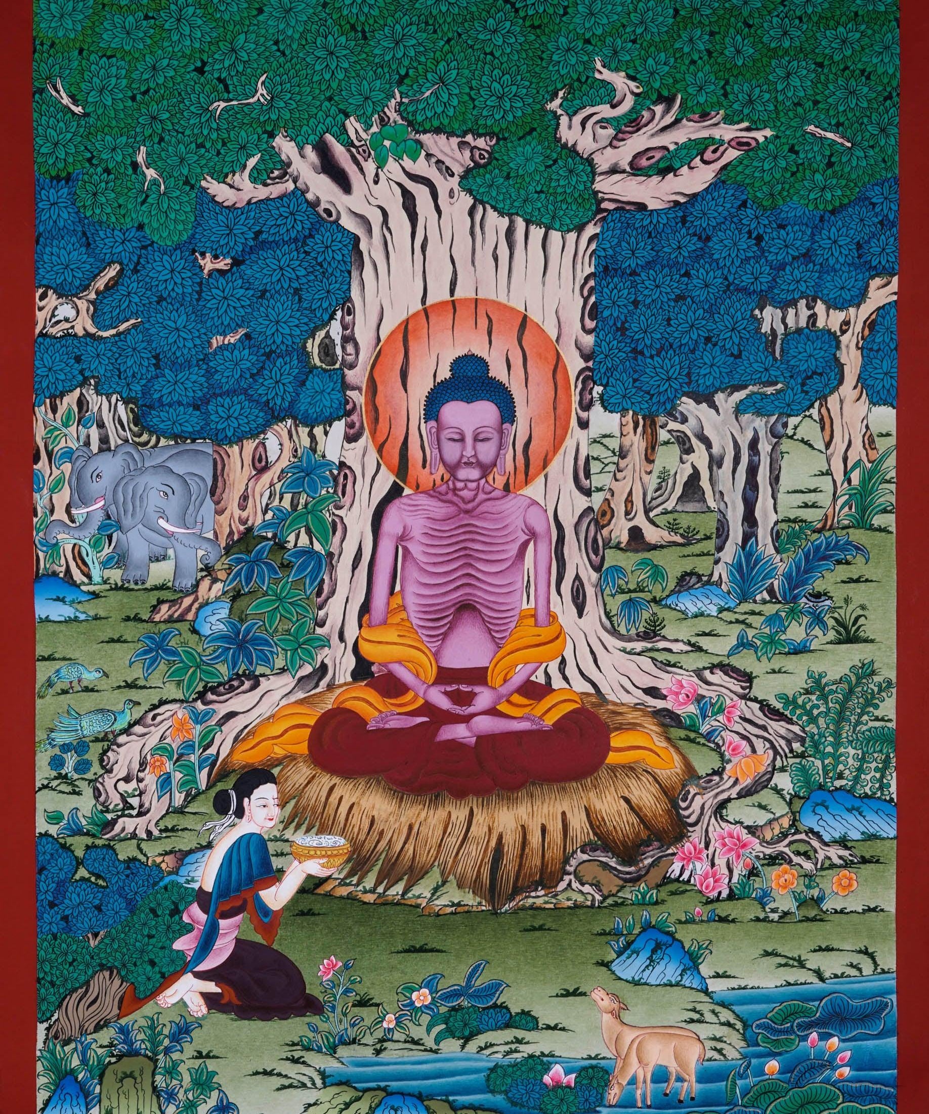 Shakyamuni Buddha Thangka Painting - Best handpainted thangka painting - HimalayasShop 