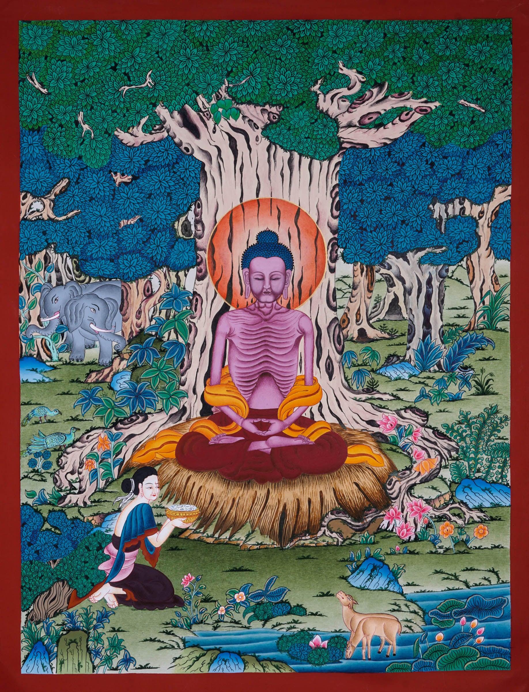 Shakyamuni Buddha Thangka Painting - Best handpainted thangka painting - HimalayasShop 