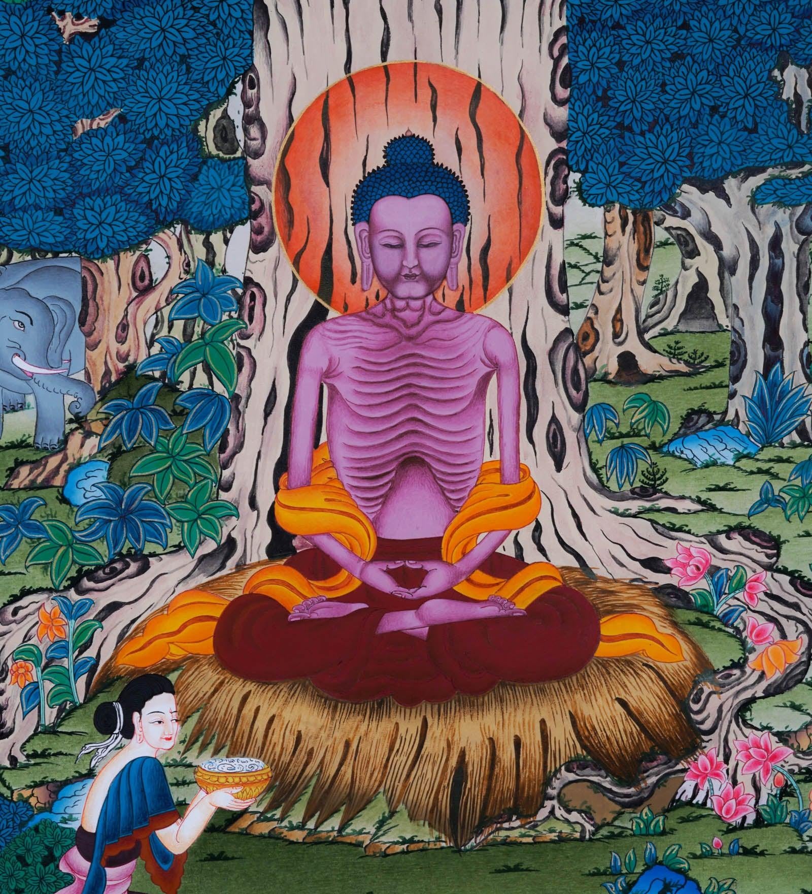 Shakyamuni Buddha Thangka Painting - Best handpainted thangka painting - HimalayasShop 
