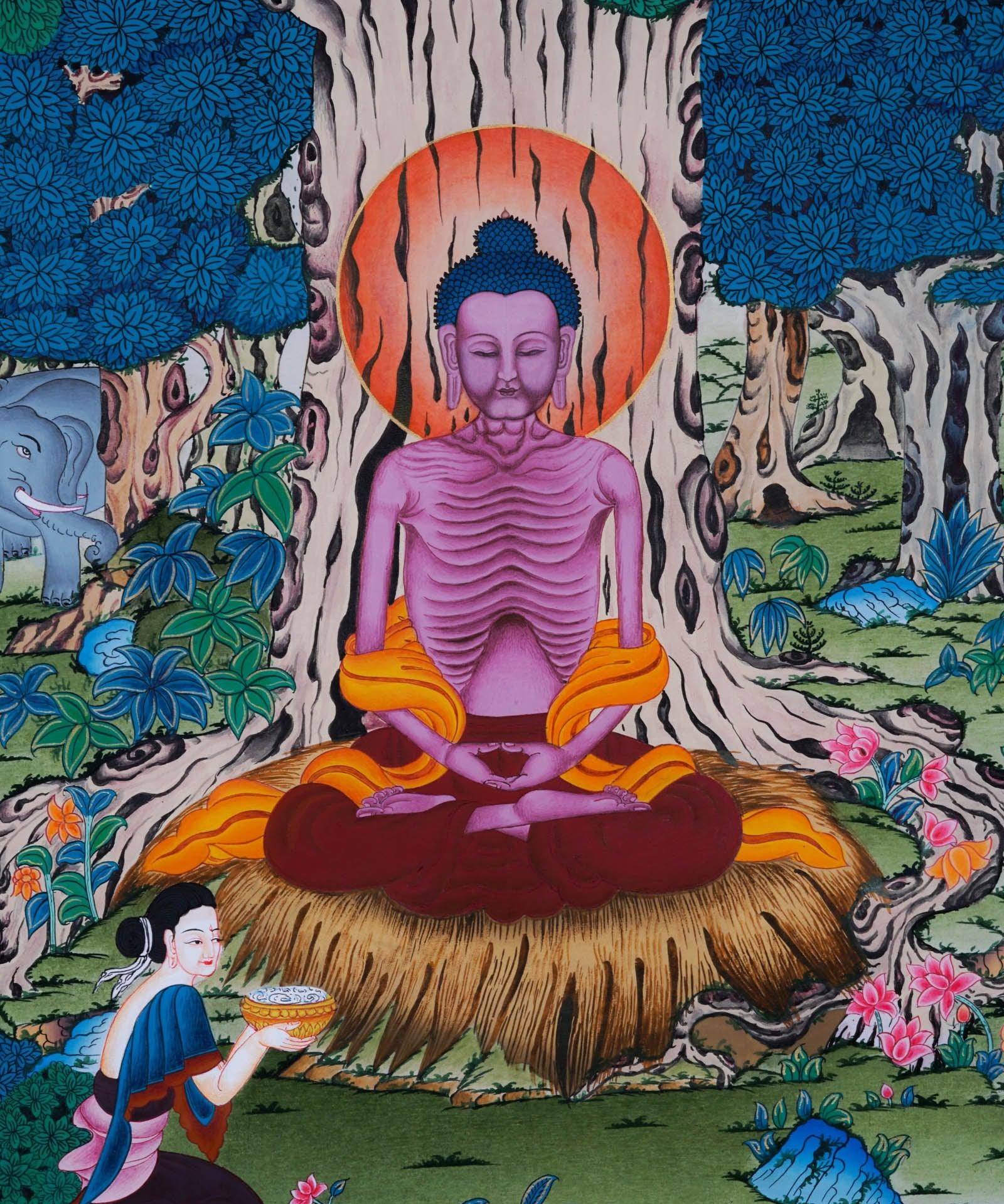 Shakyamuni Buddha Thangka Painting - Best handpainted thangka painting - HimalayasShop 