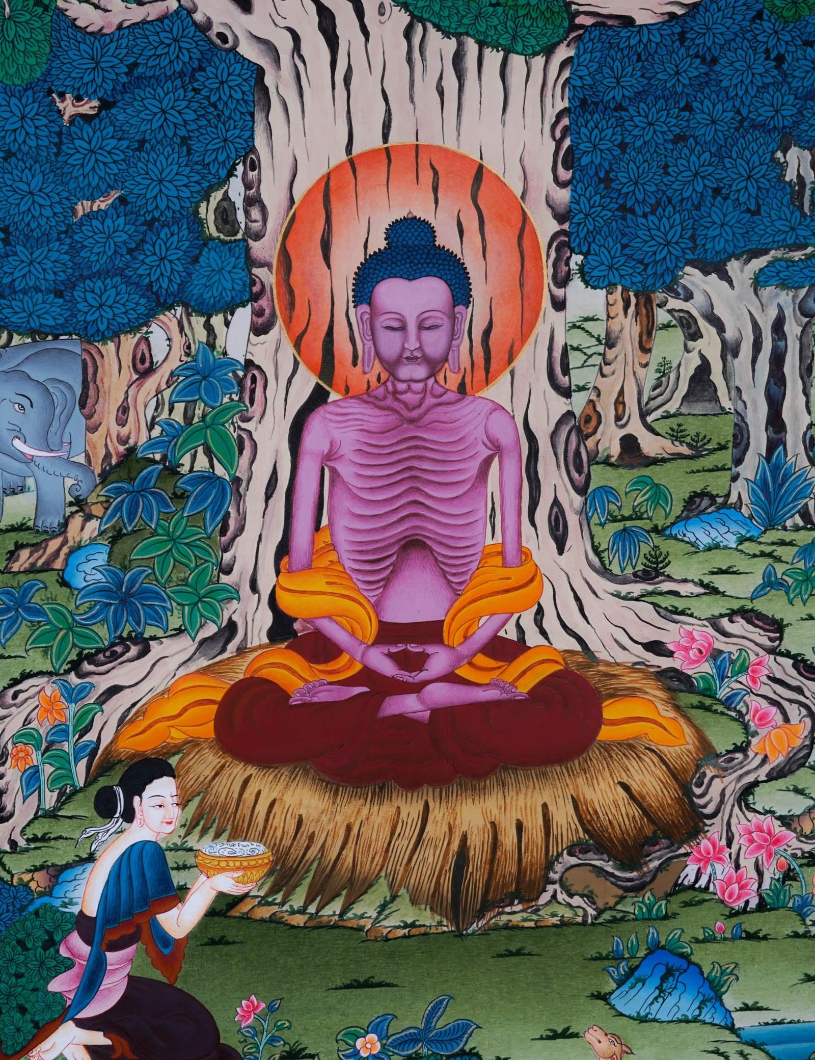 Shakyamuni Buddha Thangka Painting - Best handpainted thangka painting - HimalayasShop 