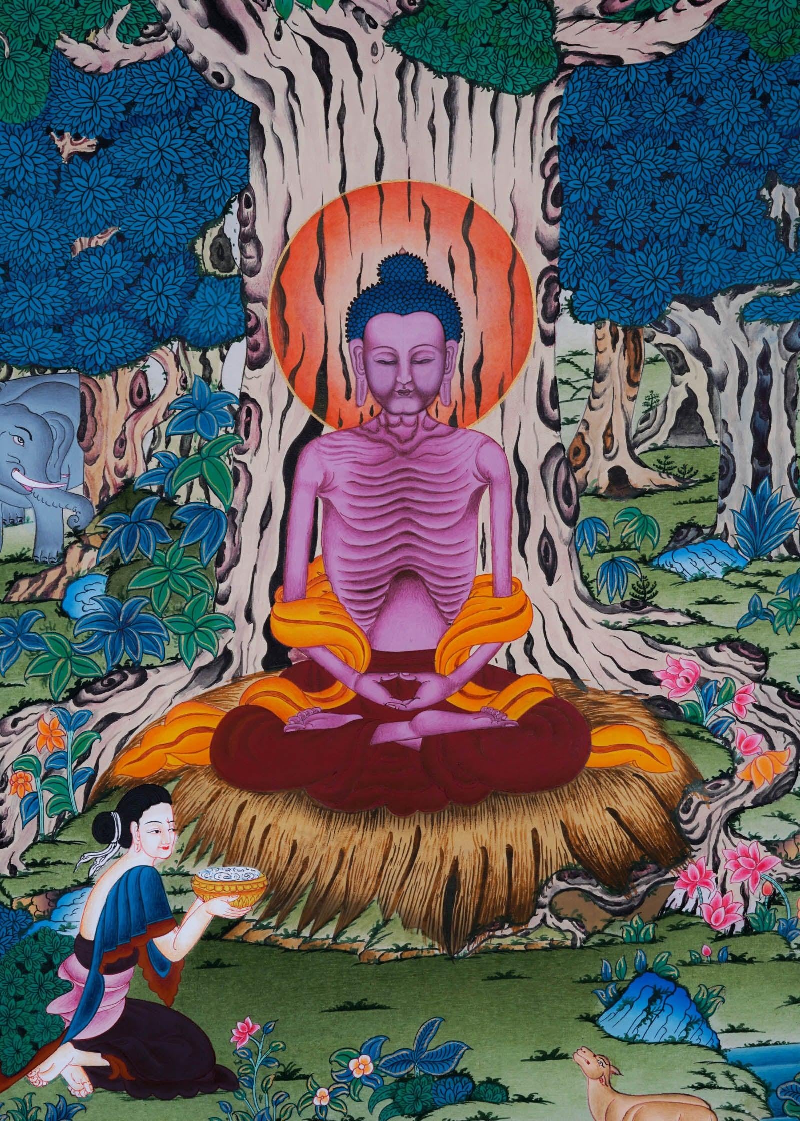 Shakyamuni Buddha Thangka Painting - Best handpainted thangka painting - HimalayasShop 