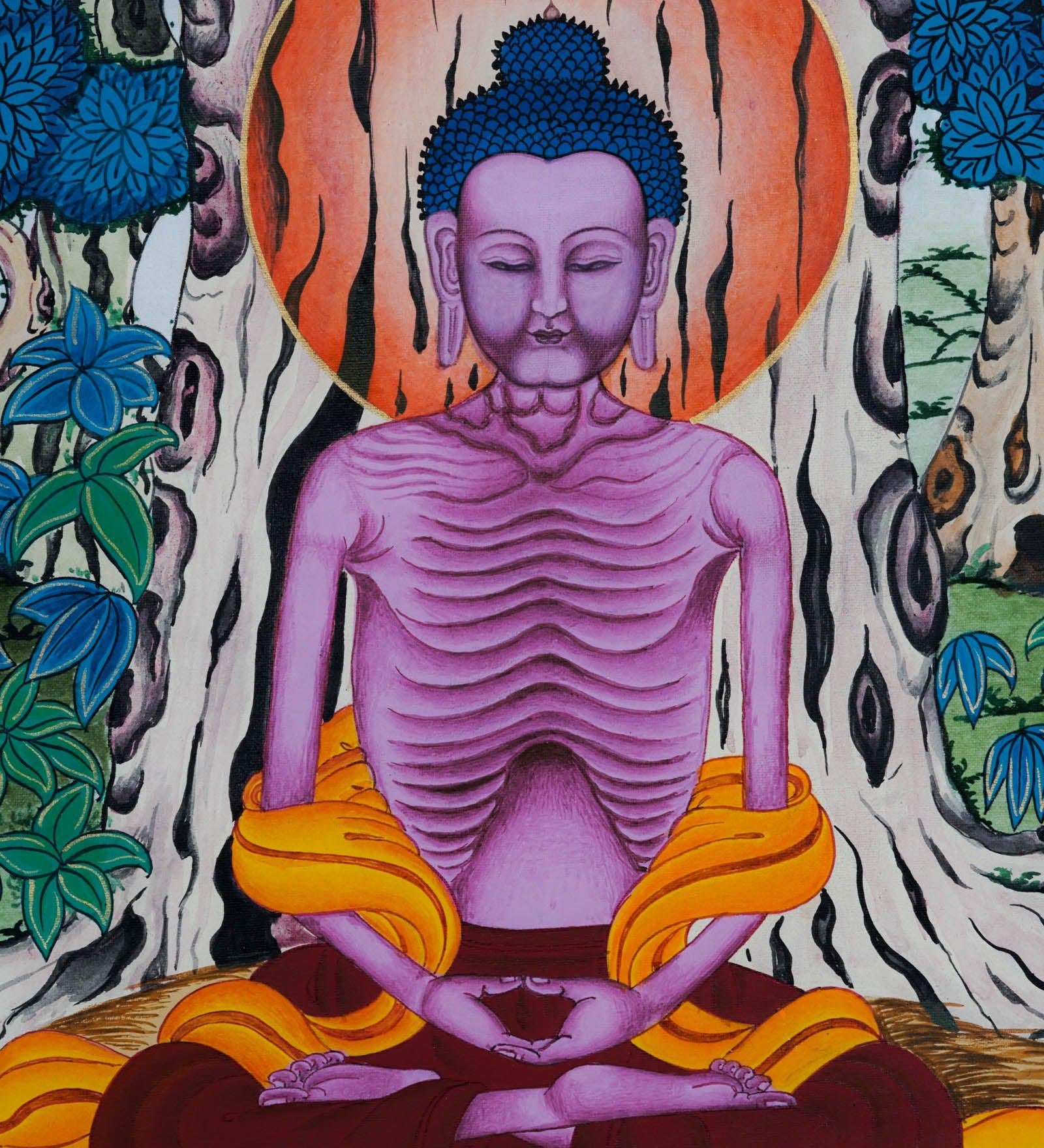 Shakyamuni Buddha Thangka Painting - Best handpainted thangka painting - HimalayasShop 