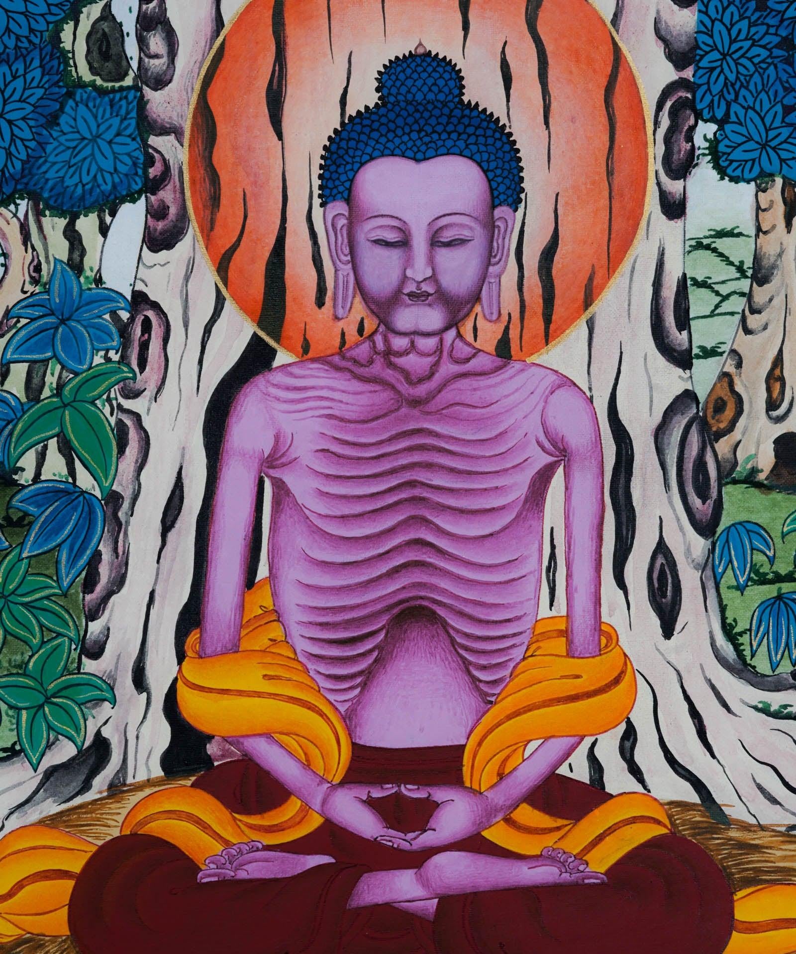 Shakyamuni Buddha Thangka Painting - Best handpainted thangka painting - HimalayasShop 