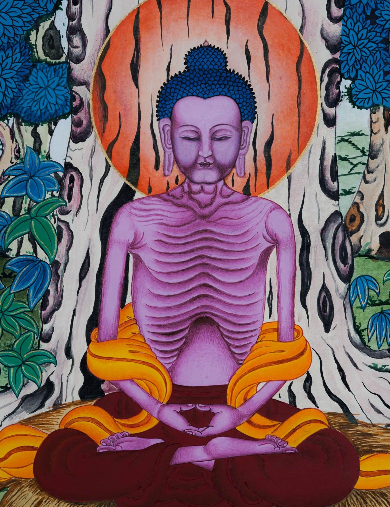 Shakyamuni Buddha Thangka Painting - Best handpainted thangka painting - HimalayasShop 