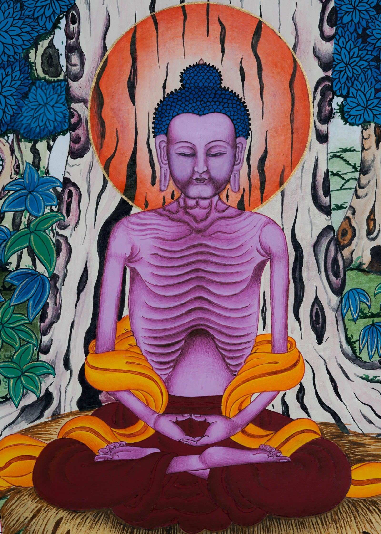 Shakyamuni Buddha Thangka Painting - Best handpainted thangka painting - HimalayasShop 