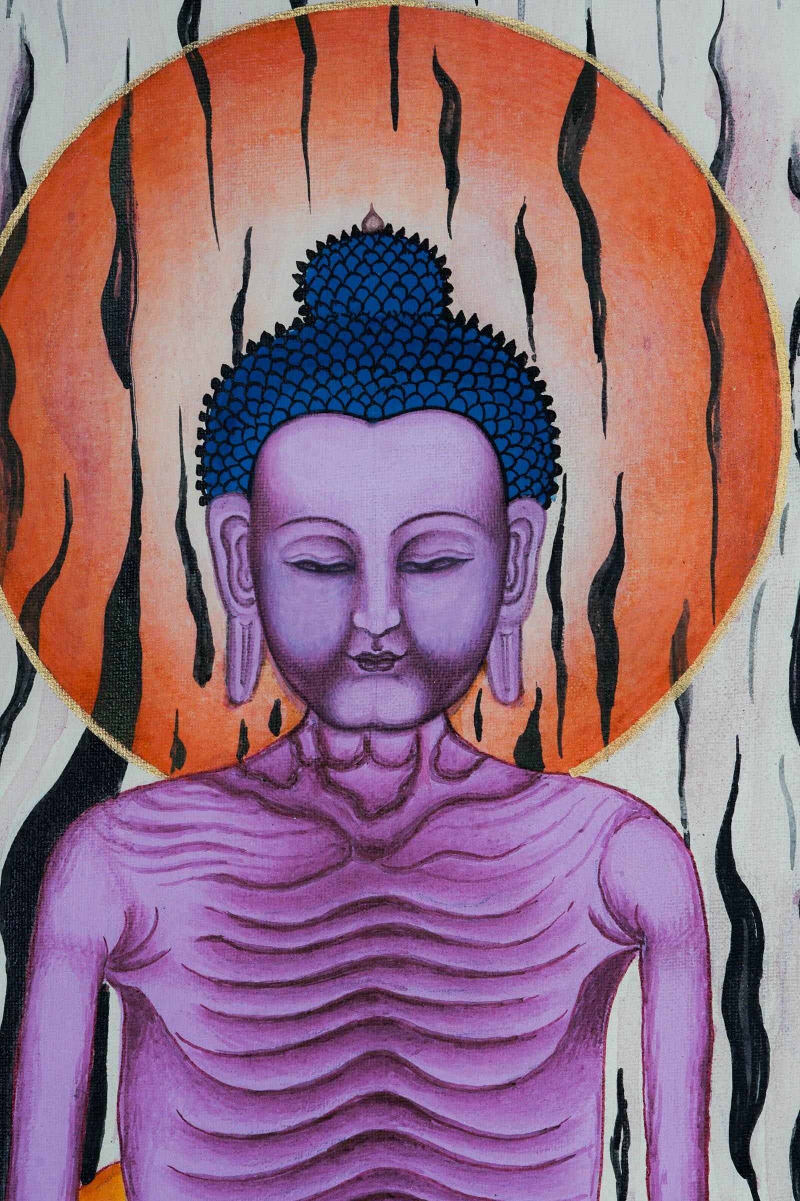 Shakyamuni Buddha Thangka Painting - Best handpainted thangka painting - HimalayasShop 