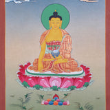 Shakyamuni Buddha Thangka Painting - Handpainted by skillful artisan - Himalayas Shop