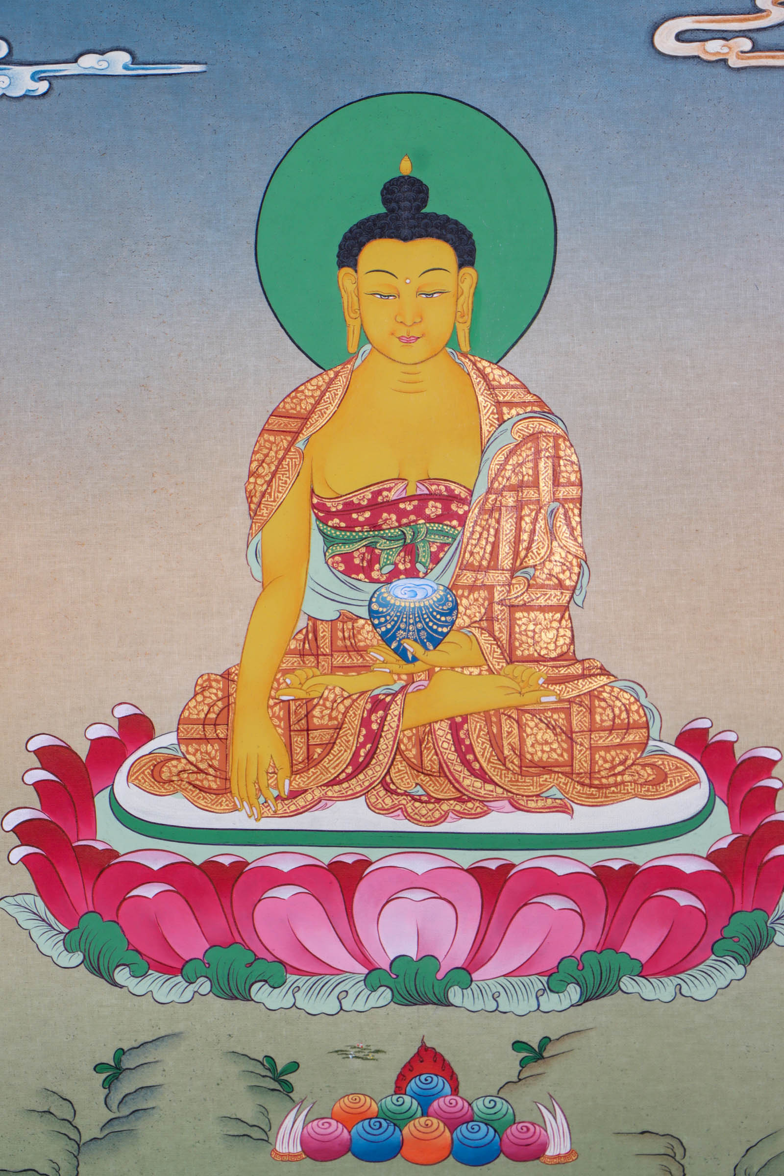 Shakyamuni Buddha Thangka Painting - Handpainted by skillful artisan - Himalayas Shop