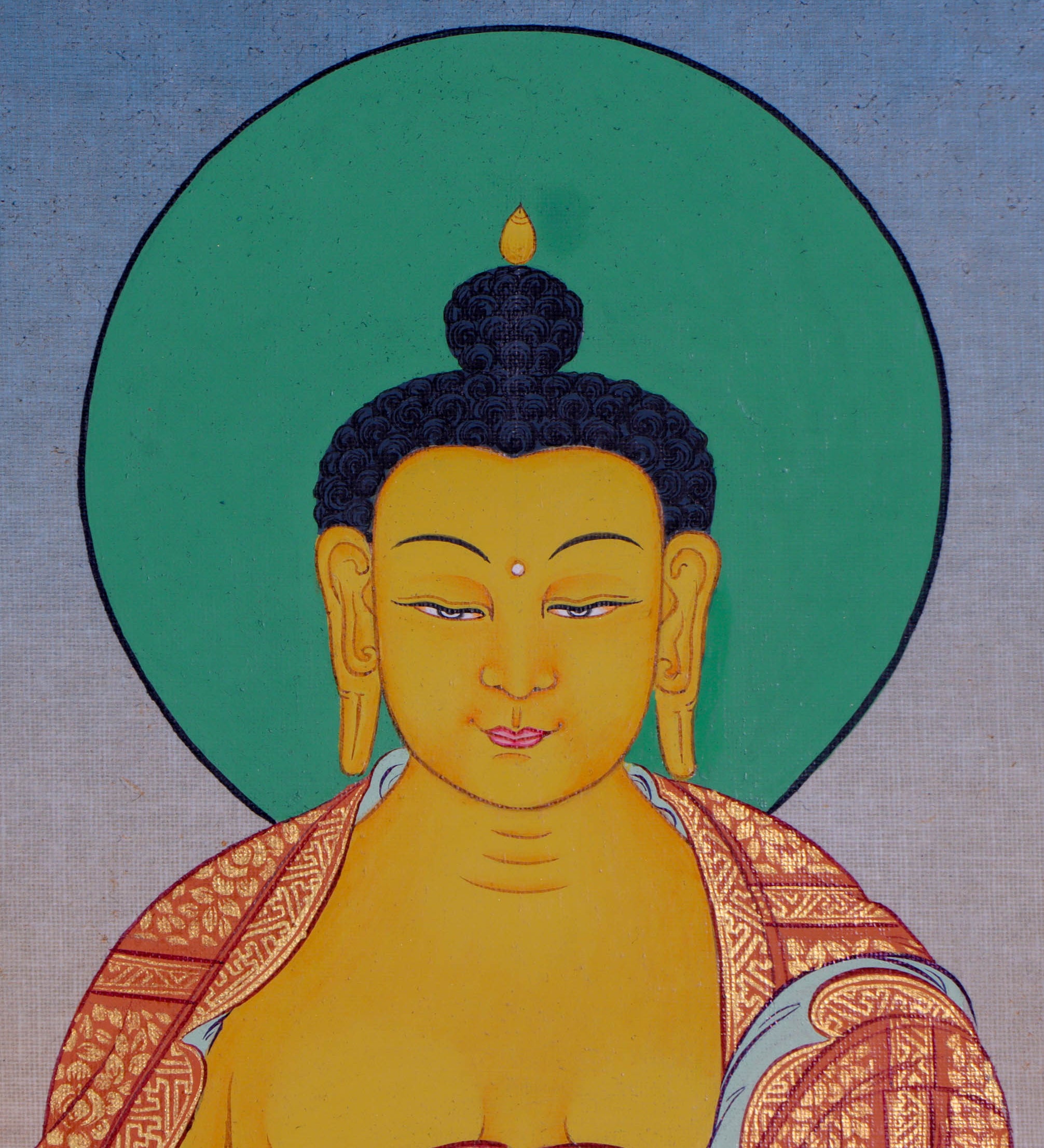 Shakyamuni Buddha Thangka Painting - Handpainted by skillful artisan - Himalayas Shop