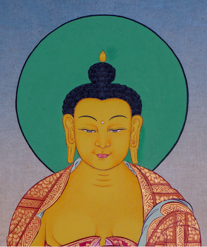 Shakyamuni Buddha Thangka Painting - Handpainted by skillful artisan - Himalayas Shop