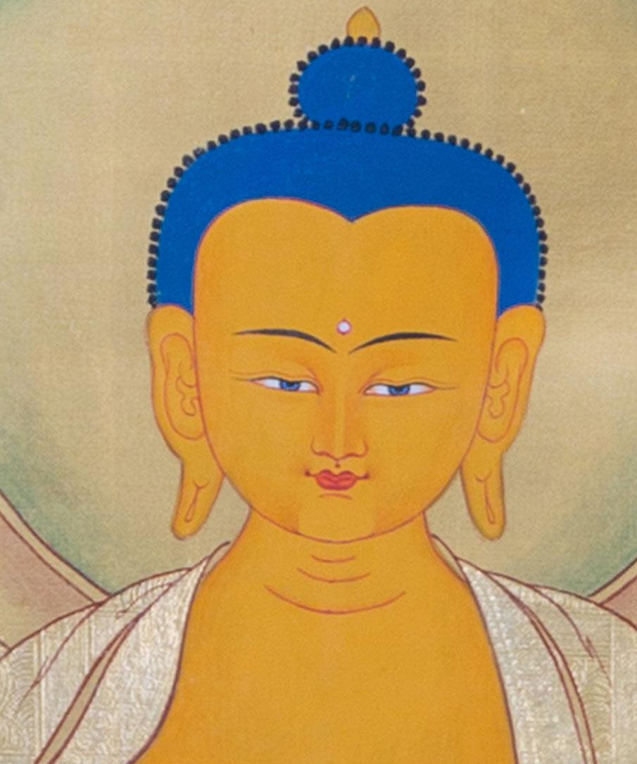 108 Buddha Thangka painting on cotton Canvas with 24 K Gold. A master piece Tibetan Thangka art from Nepal. 