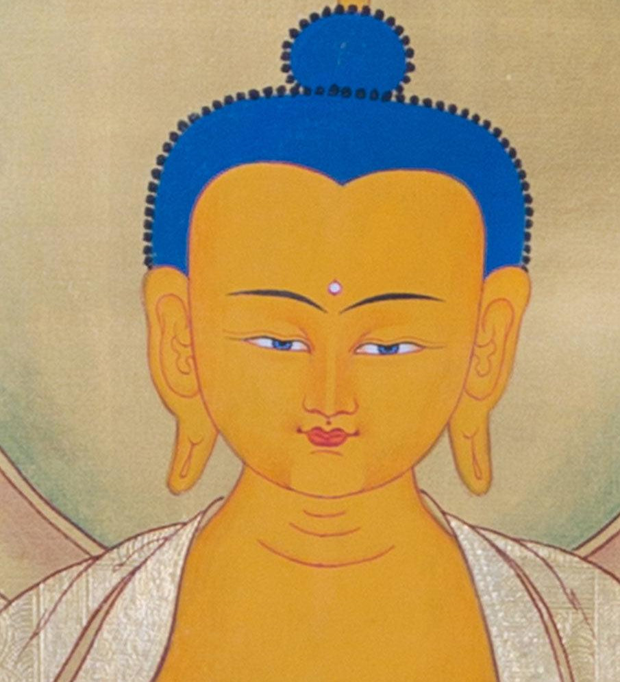 108 Buddha Thangka painting on cotton Canvas with 24 K Gold. A master piece Tibetan Thangka art from Nepal. 