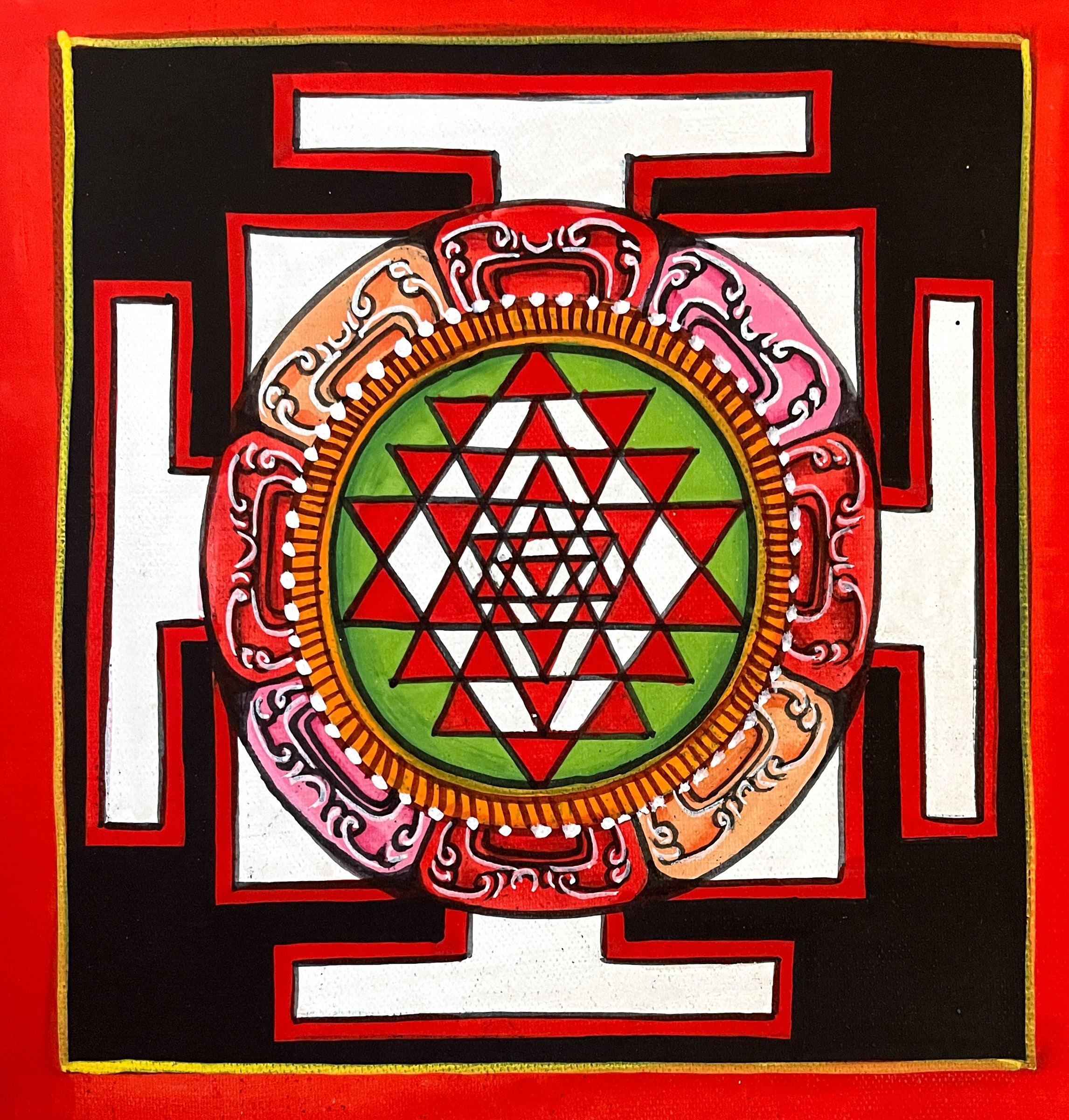 Small Shri Yantra Mandala Art - Himalayas Shop