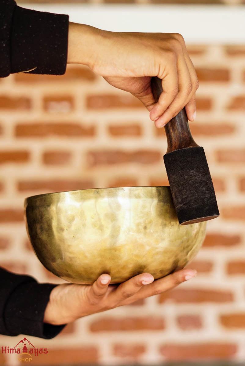 Beautiful Singing Bowl handmade from Nepal with tree of life symbol for spiritual practice and meditation