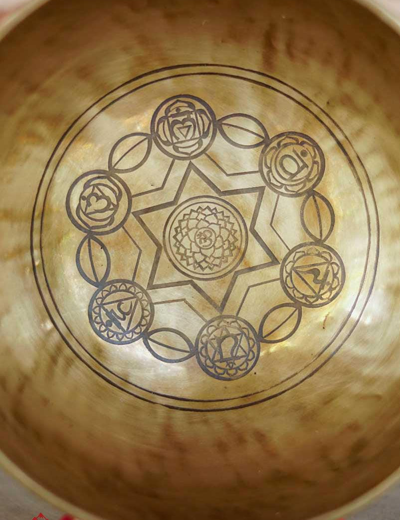 7 chakra symbol singing bowl