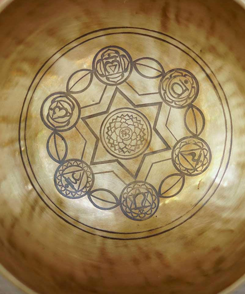 7 chakra symbol singing bowl