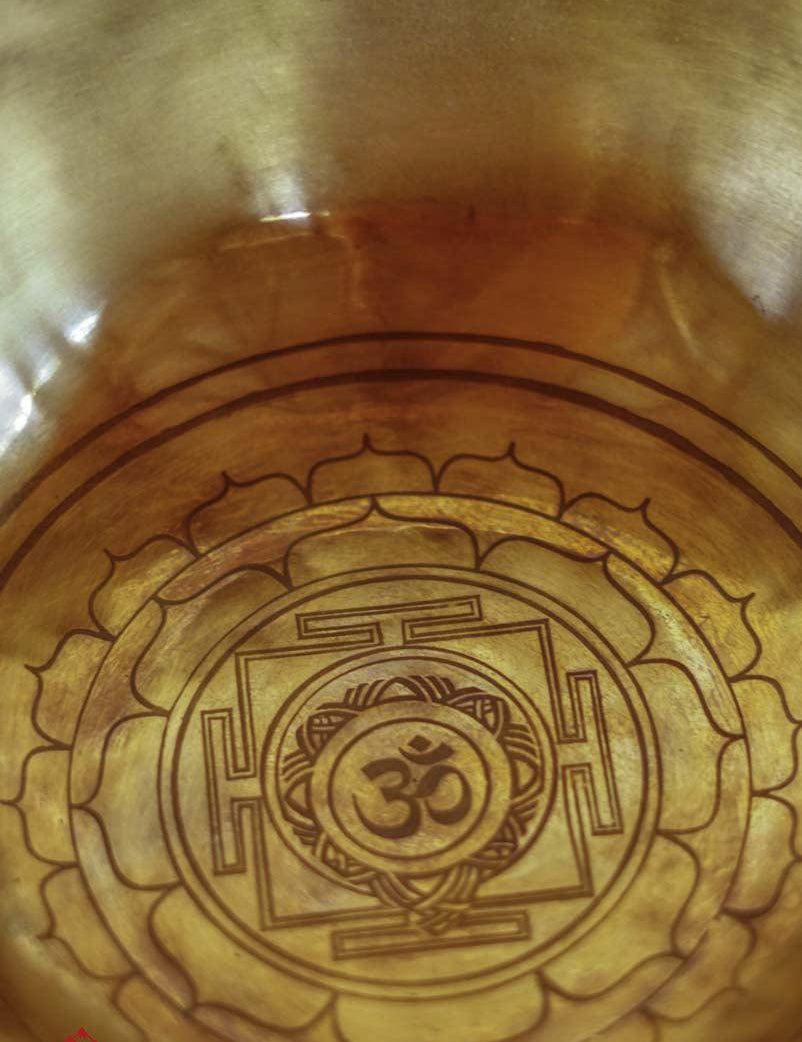 Shri Yantra Singing Bowl carved symbol
