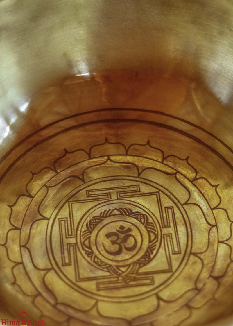Shri Yantra Singing Bowl carved symbol