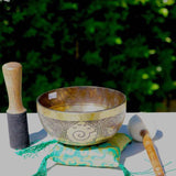 Ganesh Singing bowl for sound healing and meditation. Himalayas Shop special collection singing Bowl at lowest price with free cushion and  suede mallet.