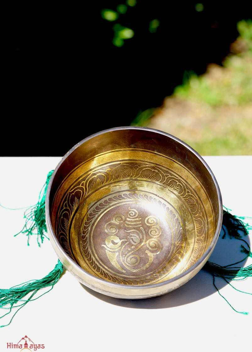Ganesh Singing bowl for sound healing and meditation. Himalayas Shop special collection singing Bowl at lowest price with free cushion and suede mallet.