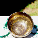 Ganesh Singing bowl for sound healing and meditation. Himalayas Shop special collection singing Bowl at lowest price with free cushion and suede mallet.