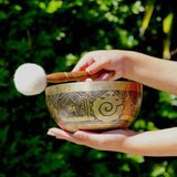 Ganesh Singing bowl for sound healing and meditation. Himalayas Shop special collection singing Bowl at lowest price with free cushion and suede mallet.