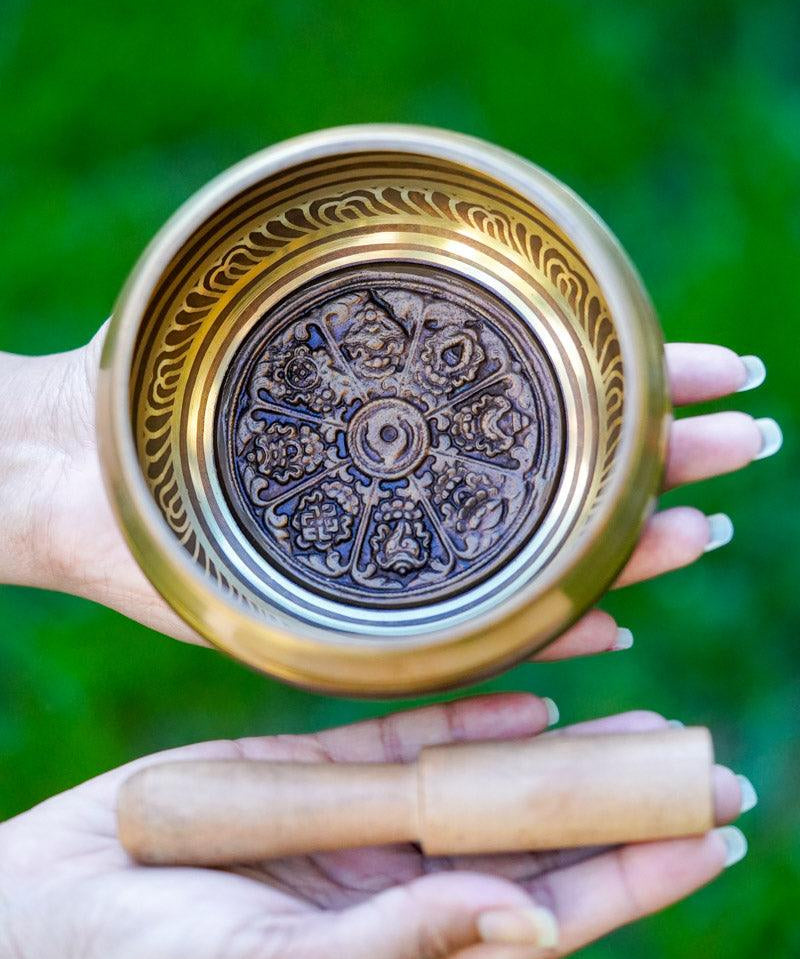 Small Singing Bowl with Asthamangal - HimalayasShop