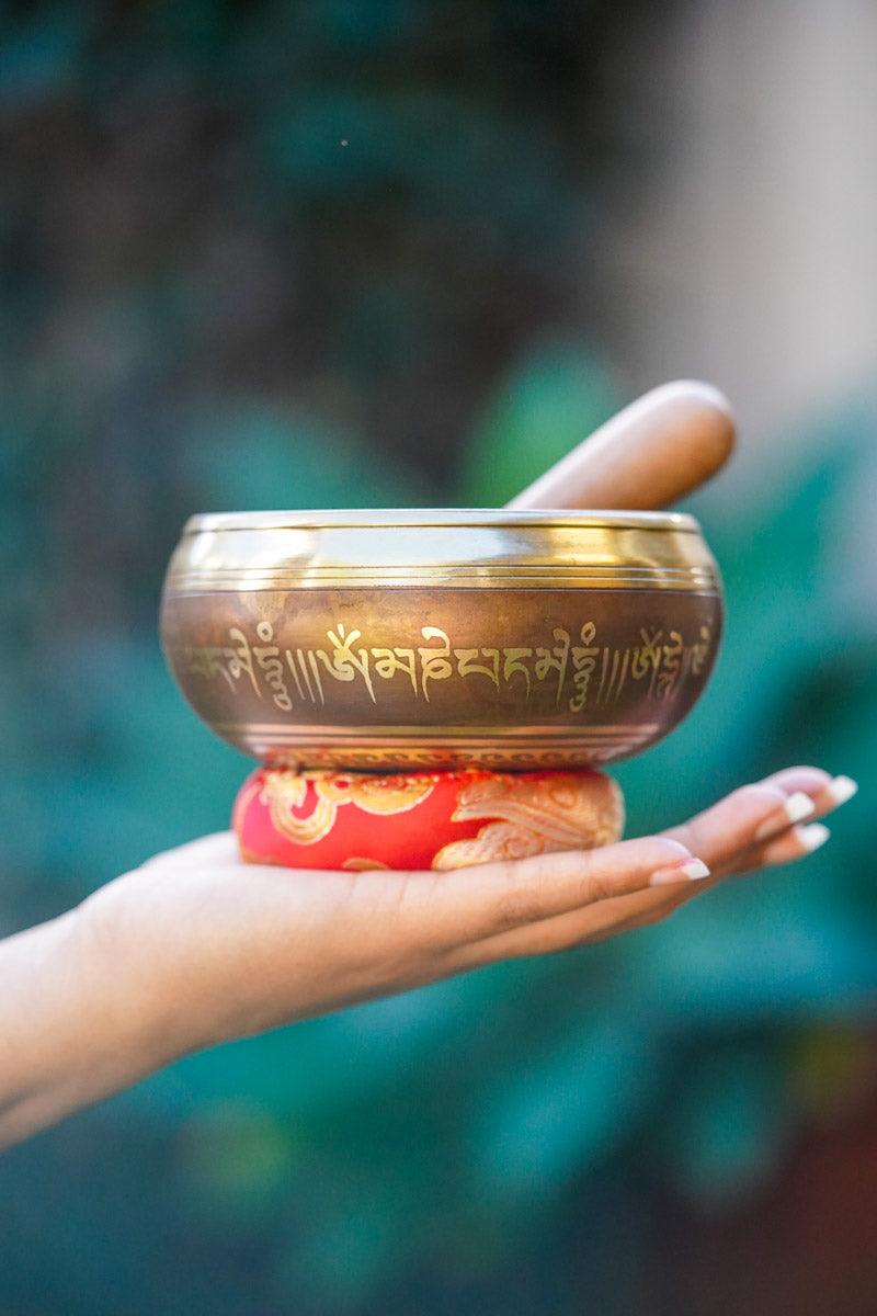 Small Singing Bowl with Asthamangal - HimalayasShop