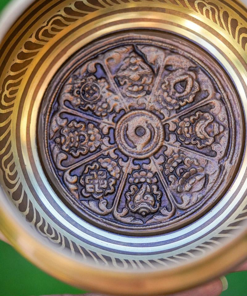Small Singing Bowl with Asthamangal - HimalayasShop
