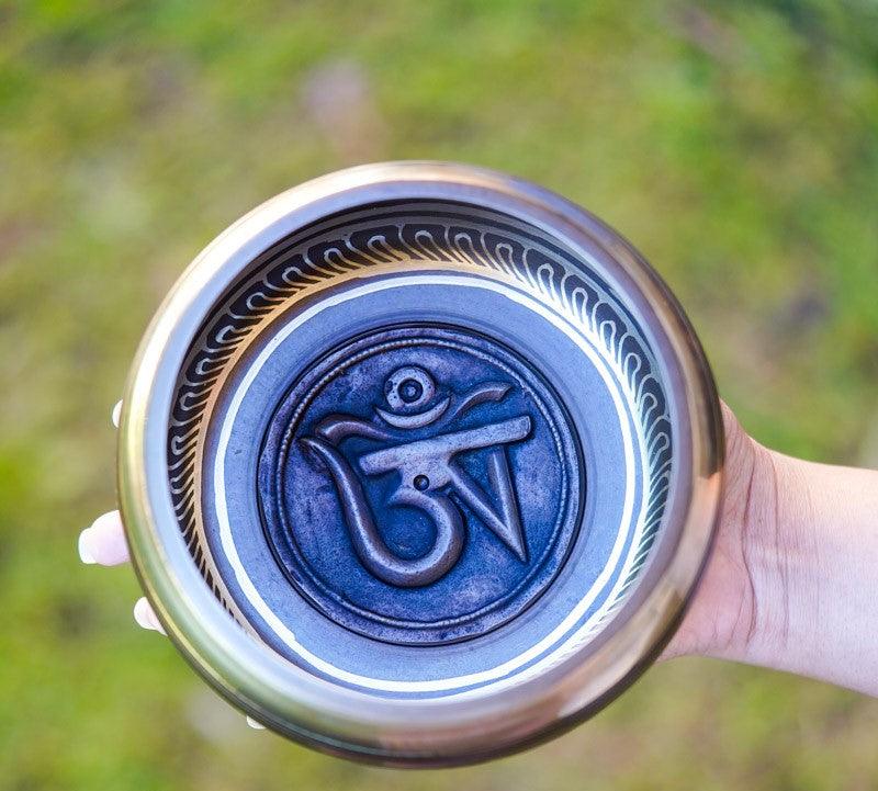 Bronze Om Carved Singing Bowl - HimalayasShop