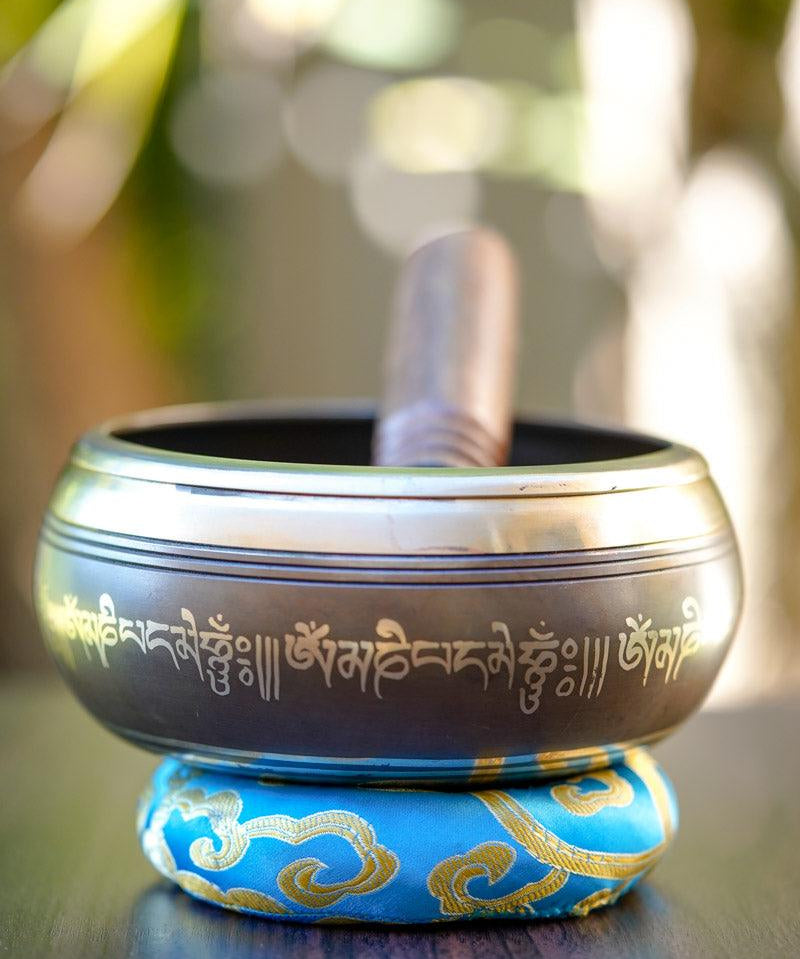 Bronze Om Carved Singing Bowl - HimalayasShop