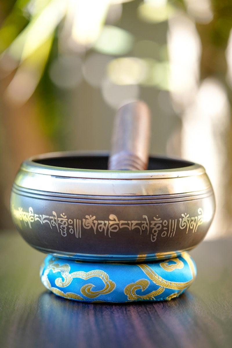 Bronze Om Carved Singing Bowl - HimalayasShop