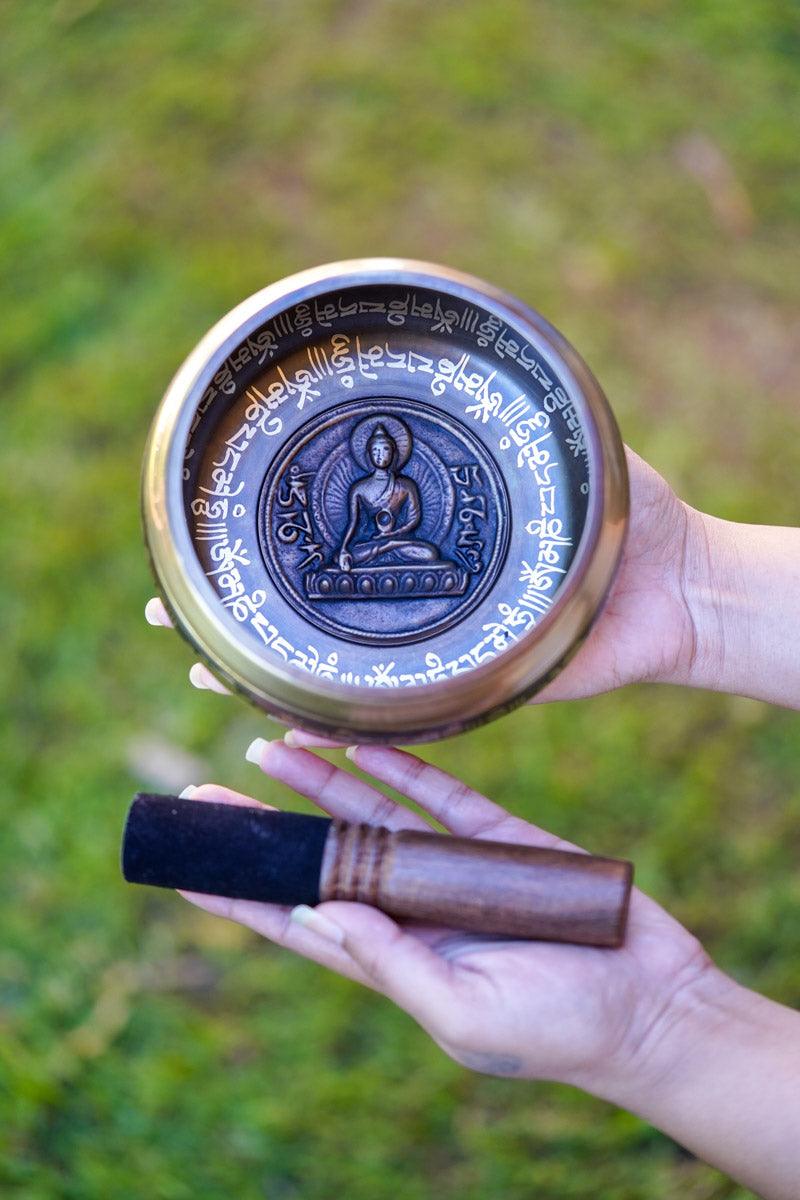 Amitabha Buddha Carved Singing Bowl - HimalayasShop