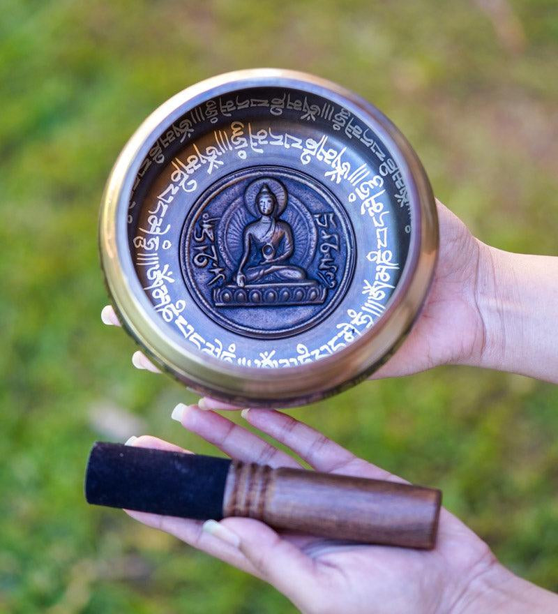Amitabha Buddha Carved Singing Bowl - HimalayasShop