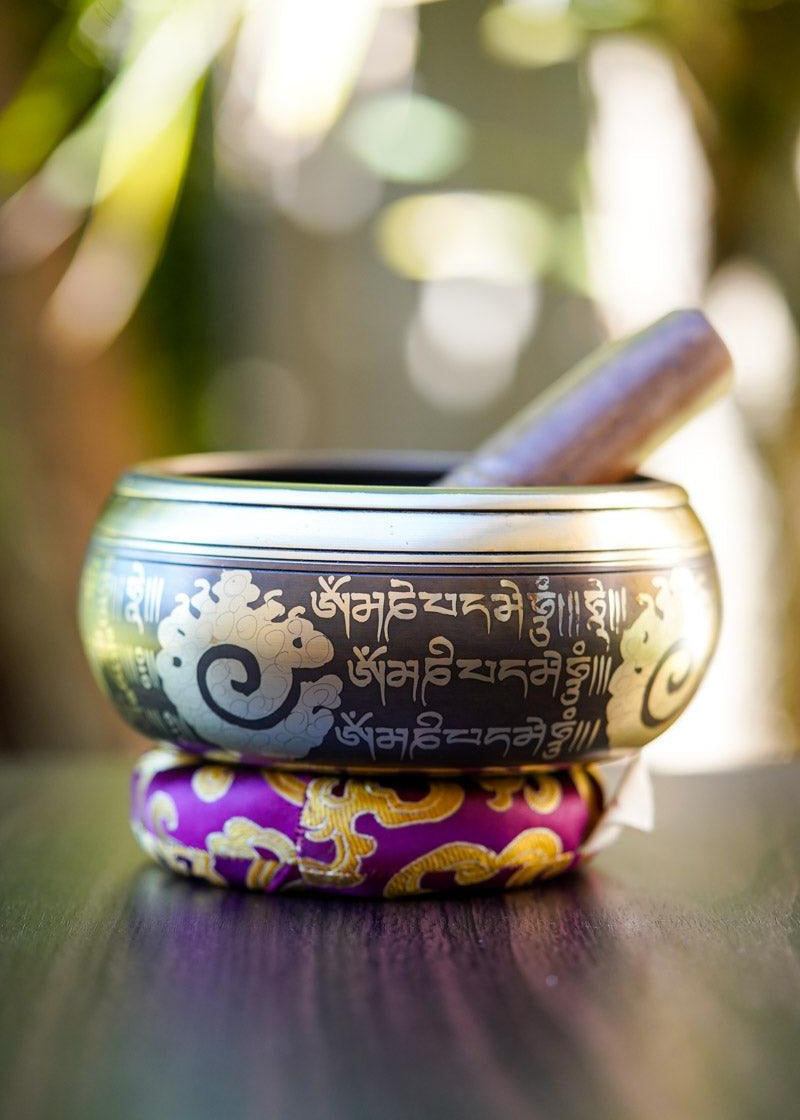 Amitabha Buddha Carved Singing Bowl - HimalayasShop