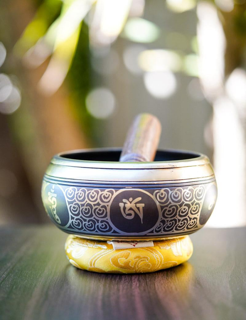 White Tara Carved Singing Bowl - HimalayasShop 