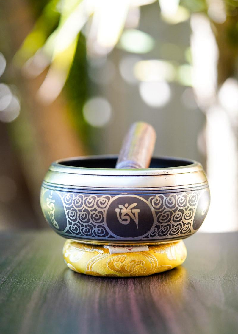 White Tara Carved Singing Bowl - HimalayasShop 