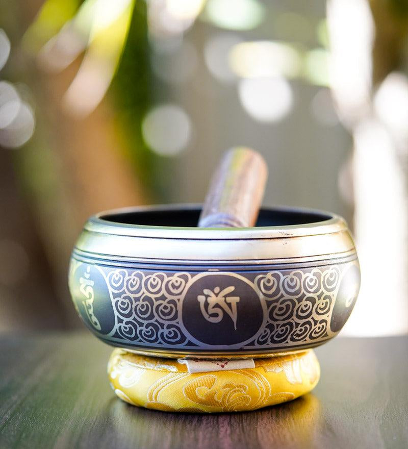White Tara Carved Singing Bowl - HimalayasShop 