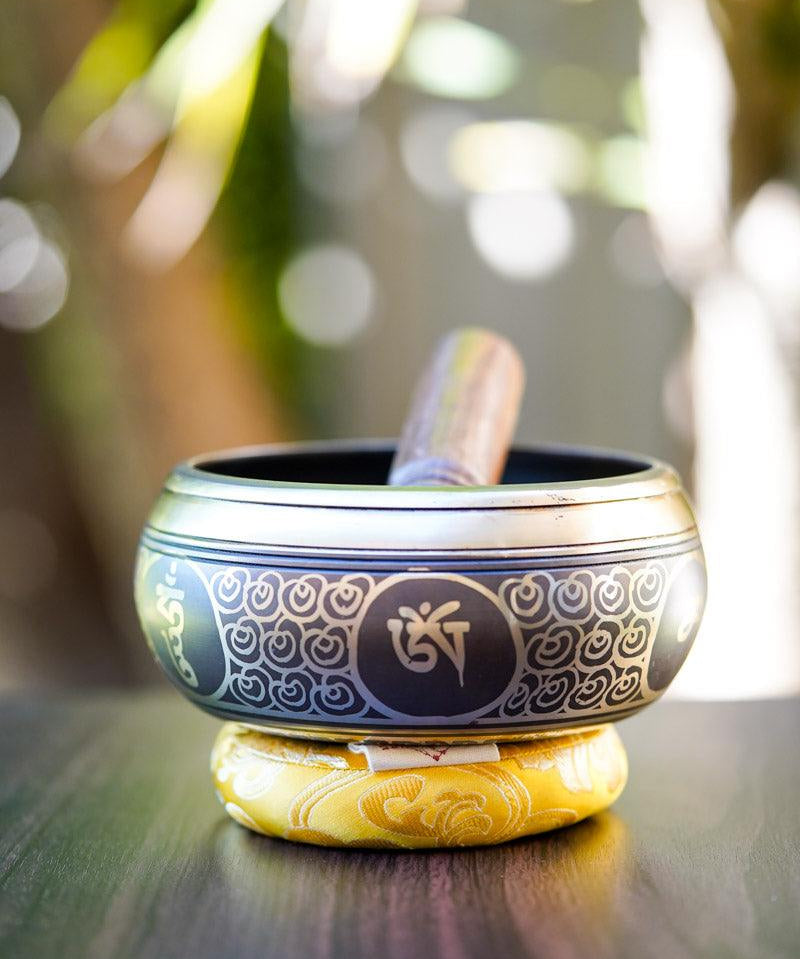 White Tara Carved Singing Bowl - HimalayasShop 