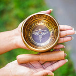 Singing bowl with Buddha Eye for sound healing and meditation